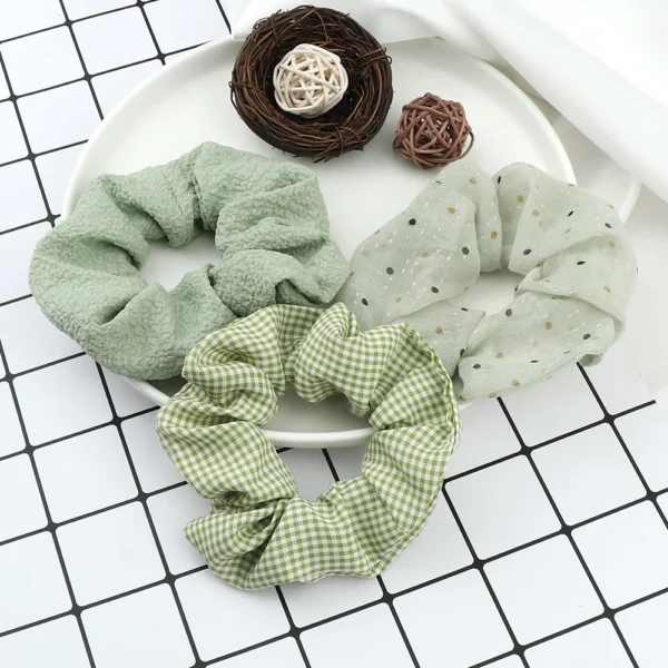 3Pcs/Lot Korean Printing Large Hair Bands For Women Girl Elastic Hair Ring Fashion Scrunchies Dating Party Headdress Accessories
