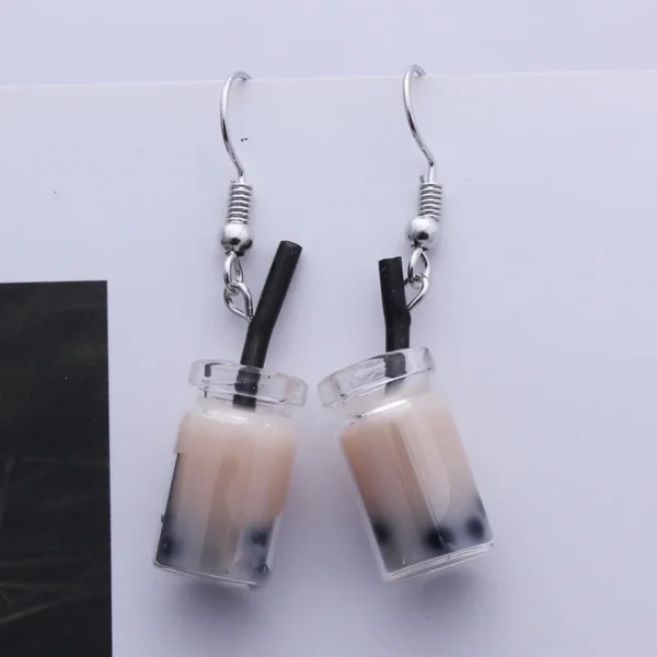 Cute Acrylic Pendants Hook Earrings Sequins Beer Bottle Women Dangle Earrings Korean Fashion Bear Small Earrings pendientes