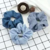 3Pcs/Lot Korean Printing Large Hair Bands For Women Girl Elastic Hair Ring Fashion Scrunchies Dating Party Headdress Accessories