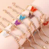 Fashion Crystal Butterfly Anklet for Women Summer Beach Ankle Bracelet Foot Leg Chain Girls Holiday Jewelry Accessories