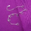 Sterling Silver Color Stamp Anklets For Women Foot Leg Chain Link Bracelet Tassel Charms Beach Accessories Jewelry For Female
