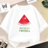 Lovely Avocado T Shirts for Girls Tops Summer Loose Cartoon Aesthetic Casual T Shirt Vintage Lemon Fruit Tshirt