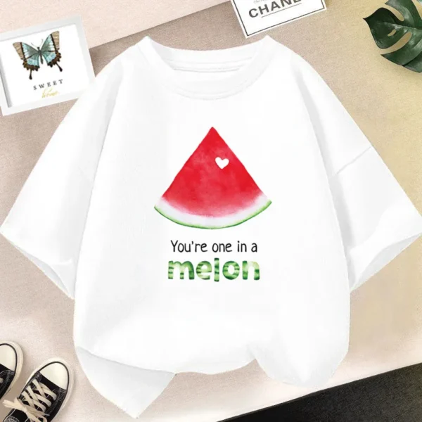Lovely Avocado T Shirts for Girls Tops Summer Loose Cartoon Aesthetic Casual T Shirt Vintage Lemon Fruit Tshirt
