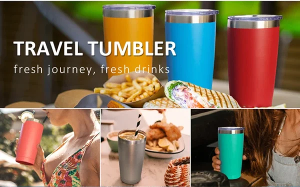 20oz Travel Mug Yetys Ice Cup Tumbler 304 Stainless Steel Double Wall Vacuum Insulated Coffee Mug Flask Water Bottle for Outdoor