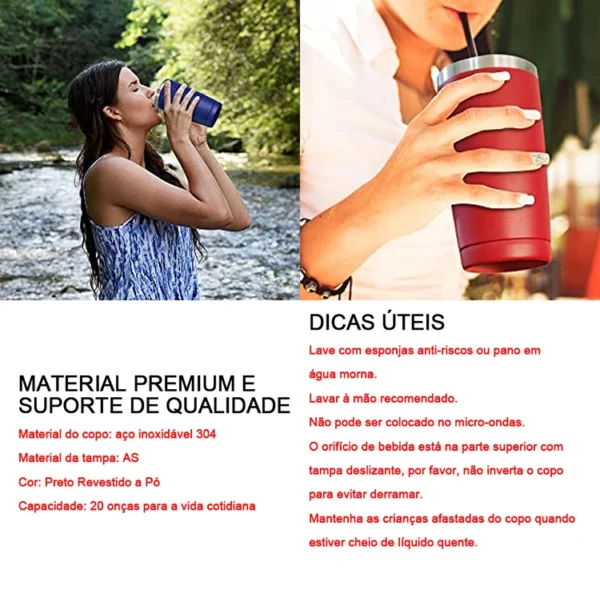 20oz Travel Mug Yetys Ice Cup Tumbler 304 Stainless Steel Double Wall Vacuum Insulated Coffee Mug Flask Water Bottle for Outdoor