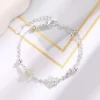 VENTFILLE 925 Sterling Silver Zircon Love Heart Bracelet For Women Bowknot Stars Bead Snake Bone Chain Jewelry Gift Dropship