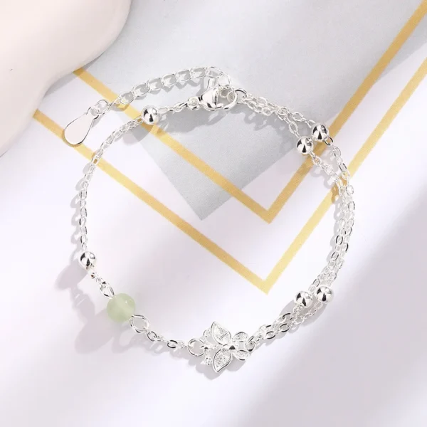 VENTFILLE 925 Sterling Silver Zircon Love Heart Bracelet For Women Bowknot Stars Bead Snake Bone Chain Jewelry Gift Dropship