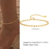 Stainless Steel Heart Anklets for Women, Gold Plated Delicate Anklet Bracelet, Light Luxury Foot Jewelry Party Gifts for Girl