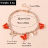 Fashion Crystal Butterfly Anklet for Women Summer Beach Ankle Bracelet Foot Leg Chain Girls Holiday Jewelry Accessories