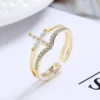 Vintage French Style Fashion Crystal Adjustable Ring for Women 2022 New Original Design Korean Ring Girl Jewelry Accessories