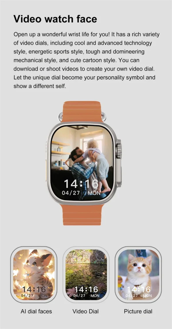 DT Ultra 3 Smartwatch Amoled Screen 4GB MP3 MP4 Player Bluetooth Network Sharing APP Store ChatGPT Smart AI Watch Men Sportwatch