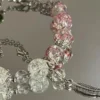 Niche Design Super Fairy Butterfly Bracelet for Women Sweet Green Bead Tassels Chain Elastic Bracelet Exquisite Girl Jewelry
