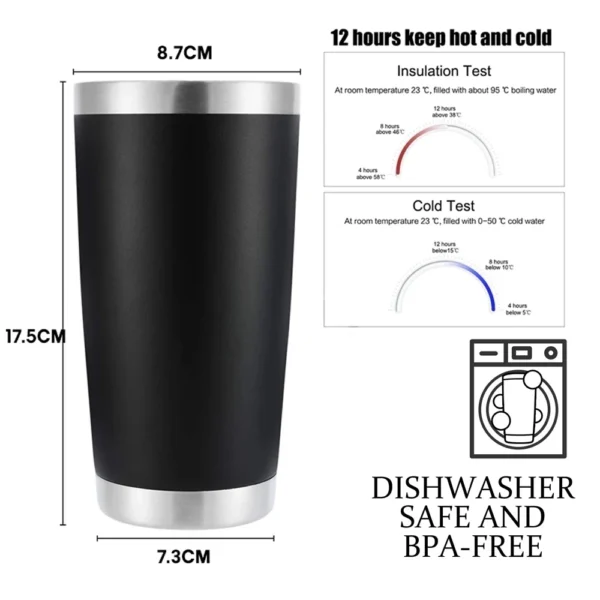 20oz Travel Mug Yetys Ice Cup Tumbler 304 Stainless Steel Double Wall Vacuum Insulated Coffee Mug Flask Water Bottle for Outdoor
