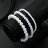 3pcs/set White Simulated Pearl Anklets Sets For Women Rice Beads Foot Chain Ankle Bracelet Elastic Rope Summer Beach Accessories
