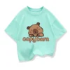 Capybara Print 100%Cotton t shirt For Kids Boy 3-12Years Anime Cute Capibara Short-sleeved Tees Tops Tshirt y2k Girl Clothes