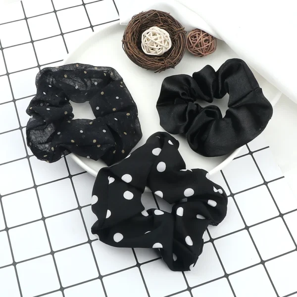 3Pcs/Lot Korean Printing Large Hair Bands For Women Girl Elastic Hair Ring Fashion Scrunchies Dating Party Headdress Accessories