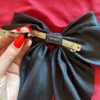 Women Girl Large Bow Hairpin Korean Headbands for Women Big Bowknot Barrettes Wedding Solid Color Ponytail Clip Hair Accessories