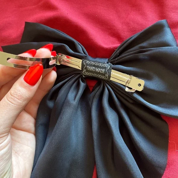 Women Girl Large Bow Hairpin Korean Headbands for Women Big Bowknot Barrettes Wedding Solid Color Ponytail Clip Hair Accessories