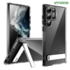 UYUXIO Kickstand Clear Mobile Phone Case for Samsung Galaxy S25 Ultra Plus S24 S23 FE S22 Stand Cases Back Cover with Holder