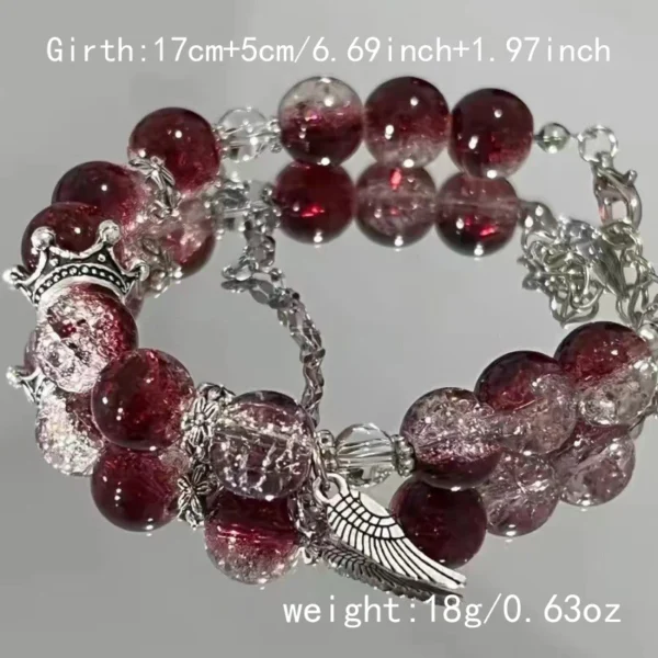 Niche Design Super Fairy Butterfly Bracelet for Women Sweet Green Bead Tassels Chain Elastic Bracelet Exquisite Girl Jewelry