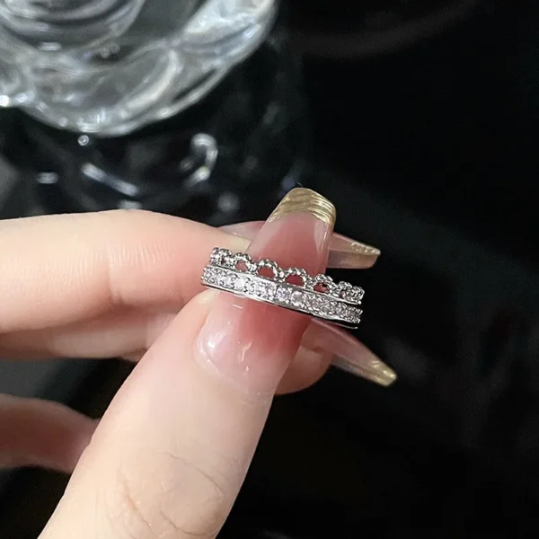 Y2K Style Sparkling Pink Zircon Bride Rings for Women Couples Korean Trendy Heart Star Geometric Wedding Party Jewelry Wholesale