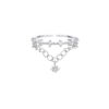 Double Star Rings for Women Girl Zircon Tassel Chain Adjustable Ring Trendy Accessories Fashion Silver Gold Color Jewelry Gift