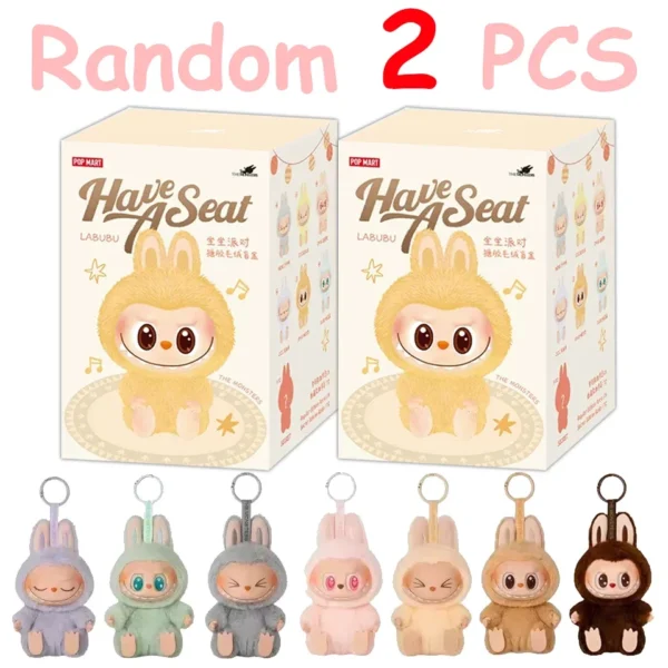 For Labubu 2 Heartbeat Macaron Enamel The Monsters Face Blind Box Pvc Figurine Tabletop Ornament Kawaii Doll Kid Birthday Gift
