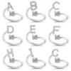 LATS Zircon Initial A-Z Letter Rings for Women Girl Adjustable Opening Ring Name Alphabet Female Wedding Fashion Jewelry Gift