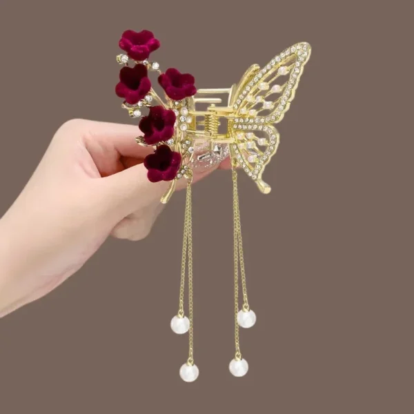 Shark Crab Clips Girls Hairpin Hair Accessories Korean Women Crystal Simple Hair Clip Butterfly Pearl Tassel Hair Clip