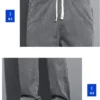 Summer Soft Lyocell Fabric Men's Jeans Thin Loose Straight Pants Drawstring Elastic Waist Korea Casual Trousers Plus Size