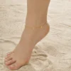 Stainless Steel Heart Anklets for Women, Gold Plated Delicate Anklet Bracelet, Light Luxury Foot Jewelry Party Gifts for Girl