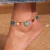 Fashion Crystal Butterfly Anklet for Women Summer Beach Ankle Bracelet Foot Leg Chain Girls Holiday Jewelry Accessories