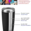 20oz Travel Mug Yetys Ice Cup Tumbler 304 Stainless Steel Double Wall Vacuum Insulated Coffee Mug Flask Water Bottle for Outdoor
