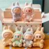 For Labubu 2 Heartbeat Macaron Enamel The Monsters Face Blind Box Pvc Figurine Tabletop Ornament Kawaii Doll Kid Birthday Gift