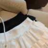 Sweet Puffy Cake Women Skirts Korean Fashion Ruched Ruffle Mini Skirt Campus Harajuku Casual Versatile Elastic Waist Solid Skirt