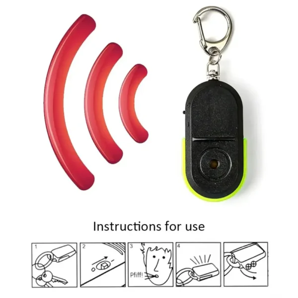 Wireless 10m Anti-Lost Alarm Key Finder Locator Keychain Whistle Sound With LED Light Mini Anti Lost Key Finder