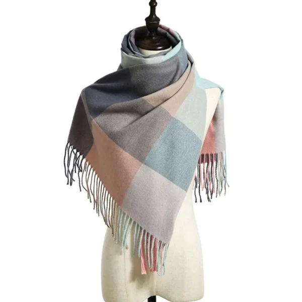 Sweater Tops Warm Tassel Luxury Brand Women Plaid Scarf Warm Shawl Wrap Korean Style Scarf Autumn Winter Shawl Scarf