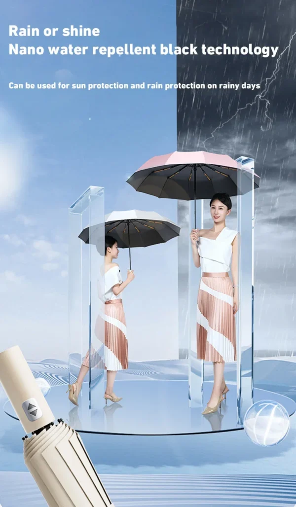 Xiaomi Automatic Umbrella 24 Bone Solid Color Automatic Umbrella Light Collapsible Large Size Outdoor Sunshade UV Protection