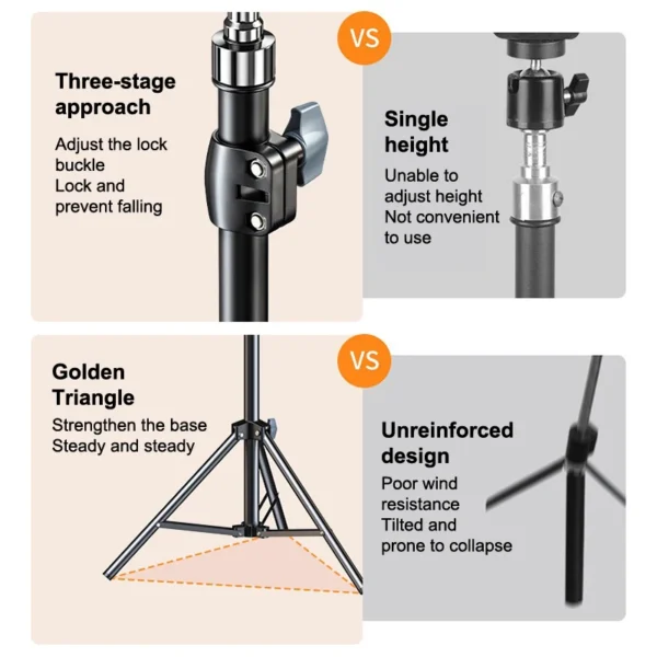 Microphone Boom Tripod Stand 1.7 2.1M Mic Tripod Bracket 66CM Crossbar Arms With Clip And Phone Holder For Iphone Samsung Xiaomi