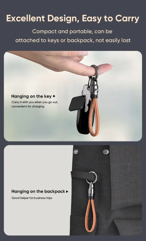 240W Mobile Fast Charging Cable Type-C to USB-C Keychain Anti Loss Hanging Rope 48V5A Short Line Laptop Tablet Charging Cable