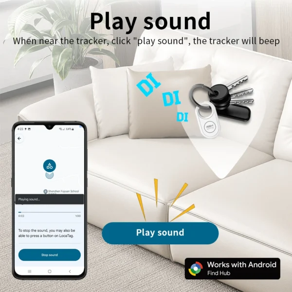 RSH 4PCS GPS Tracker for Samsung Global Finder Work with Android Google's Find Hub Anti-loss Alerts Smart Tag Sound Fast Locator