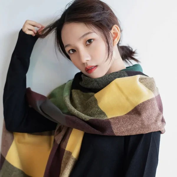 Sweater Tops Warm Tassel Luxury Brand Women Plaid Scarf Warm Shawl Wrap Korean Style Scarf Autumn Winter Shawl Scarf