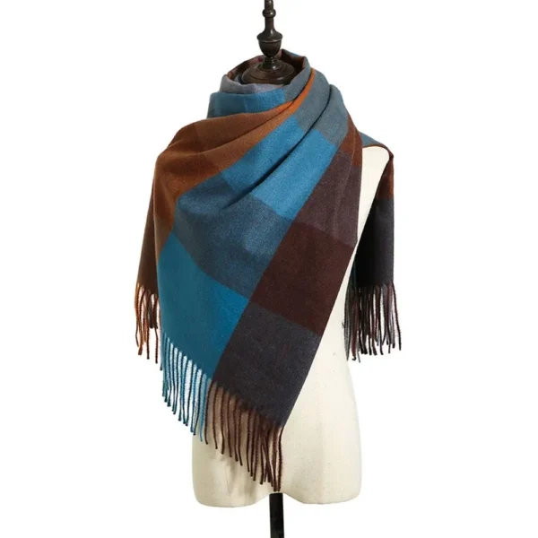 Sweater Tops Warm Tassel Luxury Brand Women Plaid Scarf Warm Shawl Wrap Korean Style Scarf Autumn Winter Shawl Scarf