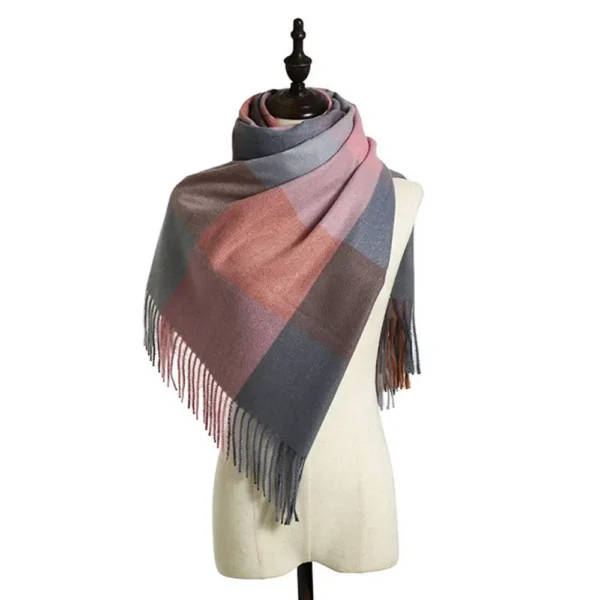 Sweater Tops Warm Tassel Luxury Brand Women Plaid Scarf Warm Shawl Wrap Korean Style Scarf Autumn Winter Shawl Scarf