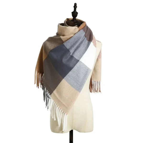 Sweater Tops Warm Tassel Luxury Brand Women Plaid Scarf Warm Shawl Wrap Korean Style Scarf Autumn Winter Shawl Scarf