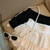Sweet Puffy Cake Women Skirts Korean Fashion Ruched Ruffle Mini Skirt Campus Harajuku Casual Versatile Elastic Waist Solid Skirt