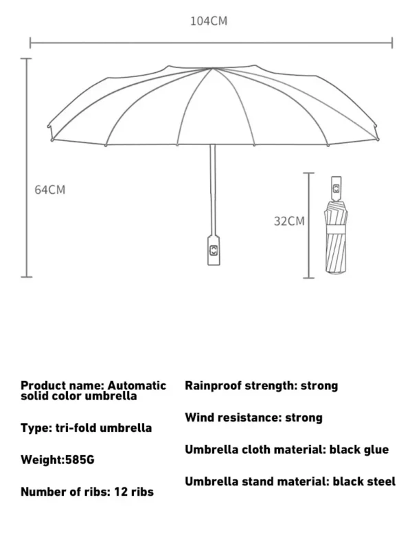 Xiaomi Automatic Umbrella 24 Bone Solid Color Automatic Umbrella Light Collapsible Large Size Outdoor Sunshade UV Protection