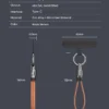 240W Mobile Fast Charging Cable Type-C to USB-C Keychain Anti Loss Hanging Rope 48V5A Short Line Laptop Tablet Charging Cable