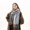 Sweater Tops Warm Tassel Luxury Brand Women Plaid Scarf Warm Shawl Wrap Korean Style Scarf Autumn Winter Shawl Scarf