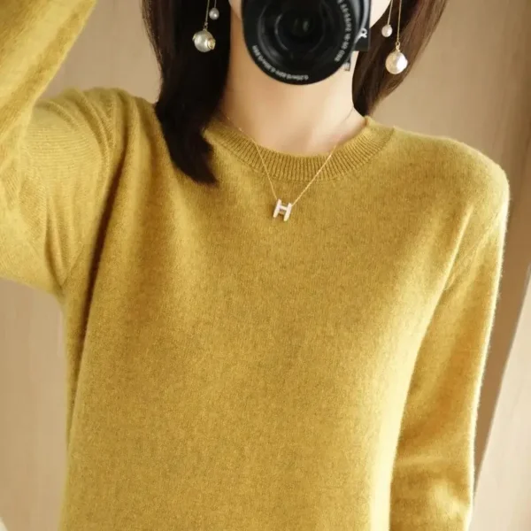 2025 Women Sweater Spring Autumn Long Sleeve O-neck Pullovers Warm Bottoming Shirts Korean Fashion Sweater Knitwear Soft Jumpers